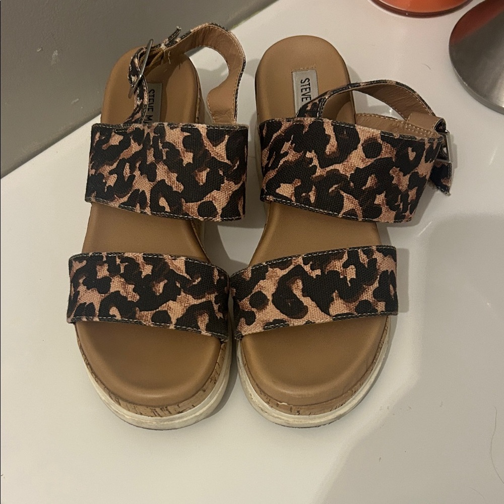 Steve Madden Animal Print Platform Sandals